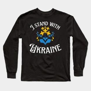 I Stand with Ukraine Ukrainian Wildflower Long Sleeve T-Shirt